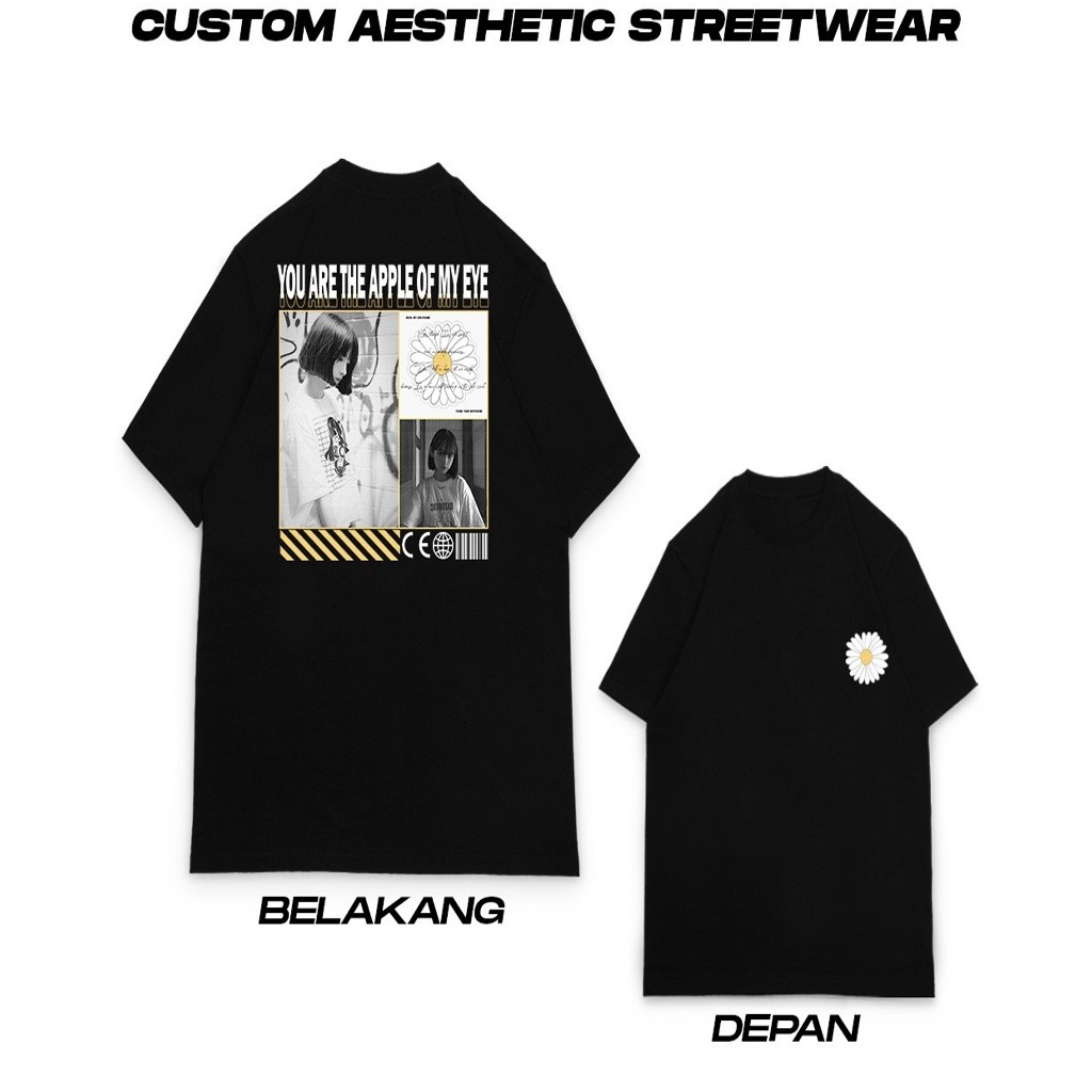 Kaos Custom Foto Aesthetic / Kaos Sablon Satuan / Kaos Sablon Digital DTF / Kaos Viral Tiktok / Baju