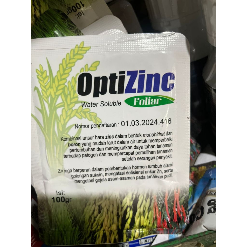 Pupuk Nutrisi Optizinc 35% 100 Gram Untuk Tanaman Padi