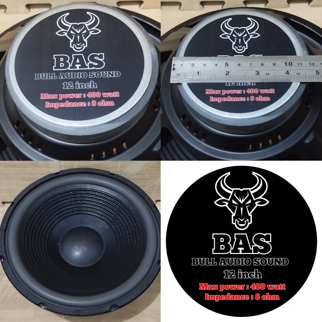 bull audio sound speaker komponen 12 inch woofer 400 watt 8 ohm speker driver woofer 12" spiker 12in