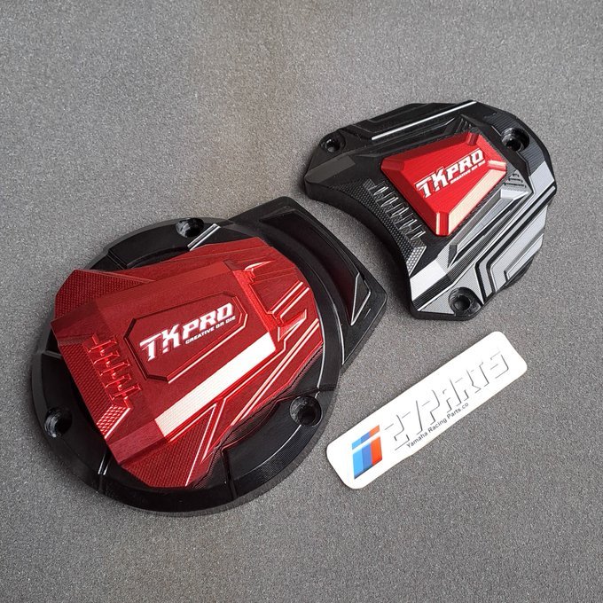 TUTUP BLOK BAK KALTER GEN 2 SET KIRI & KANAN RX KING CNC BY TK PRO HITAM MERAH