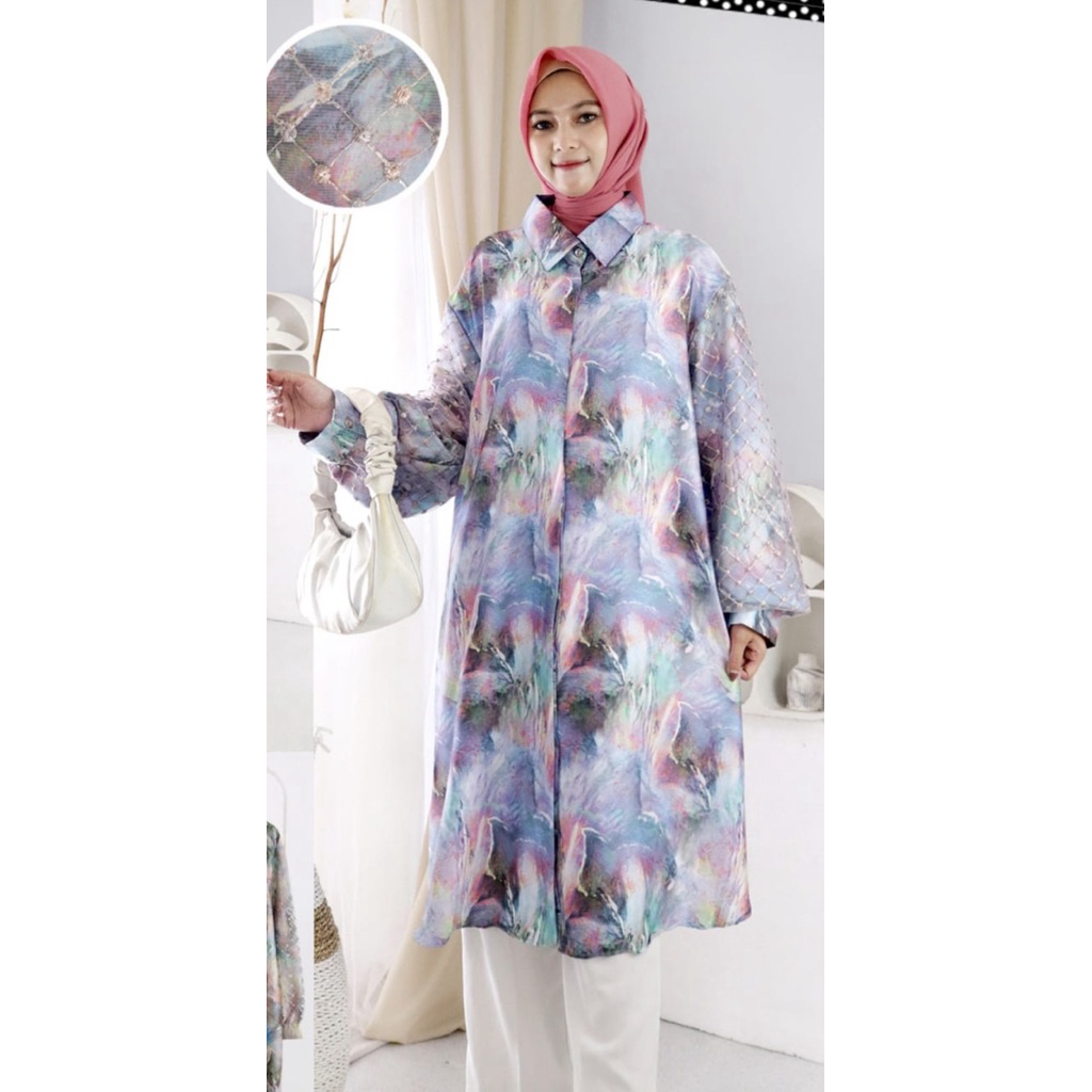 Tunik || Tunik Silk || Atasan Wanita || Tunik Jumbo || Tunik Jumbo Bahan Merry Silk || Atasan Jumbo 