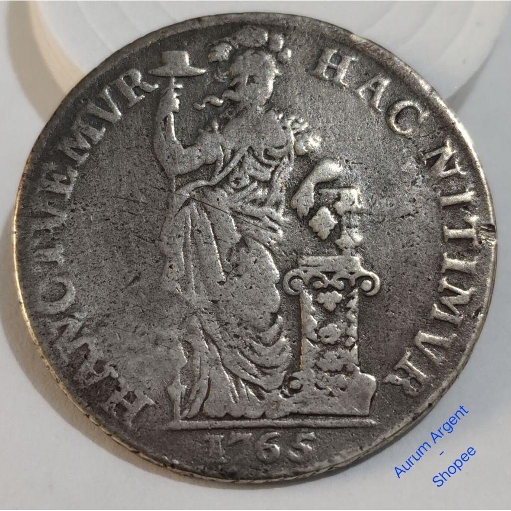 Y.84-- 1 PC KOIN PERAK KUNO ASLI GULDEN PALLAS HOLLAND TH 1765. --  SILVER COIN --