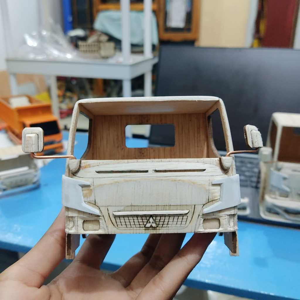 Kabin Canter Skala Truk Plastik + Bemper Bonus Kaca Hitam glossy