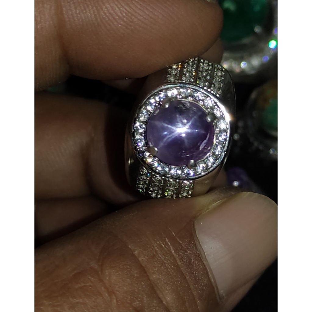 Natural Blue  Star Sapphire Srilanka Ceylon Bukan Ruby Garnet Zamrud Emerald Jade Giok