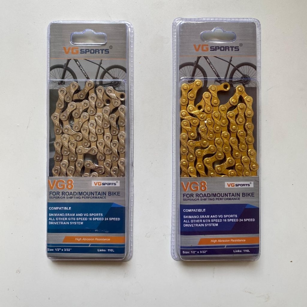 Rantai sepeda VG SPORTS 6/7/8 Speed MTB Warna Silver chrome cp