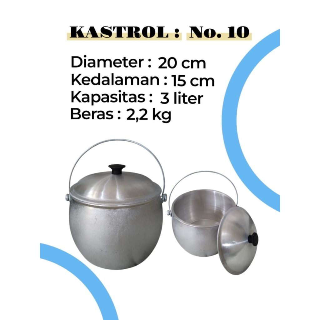 kastrol nasi  liwet 3 liter tebal no 10 alumunium cor cap bintang satu