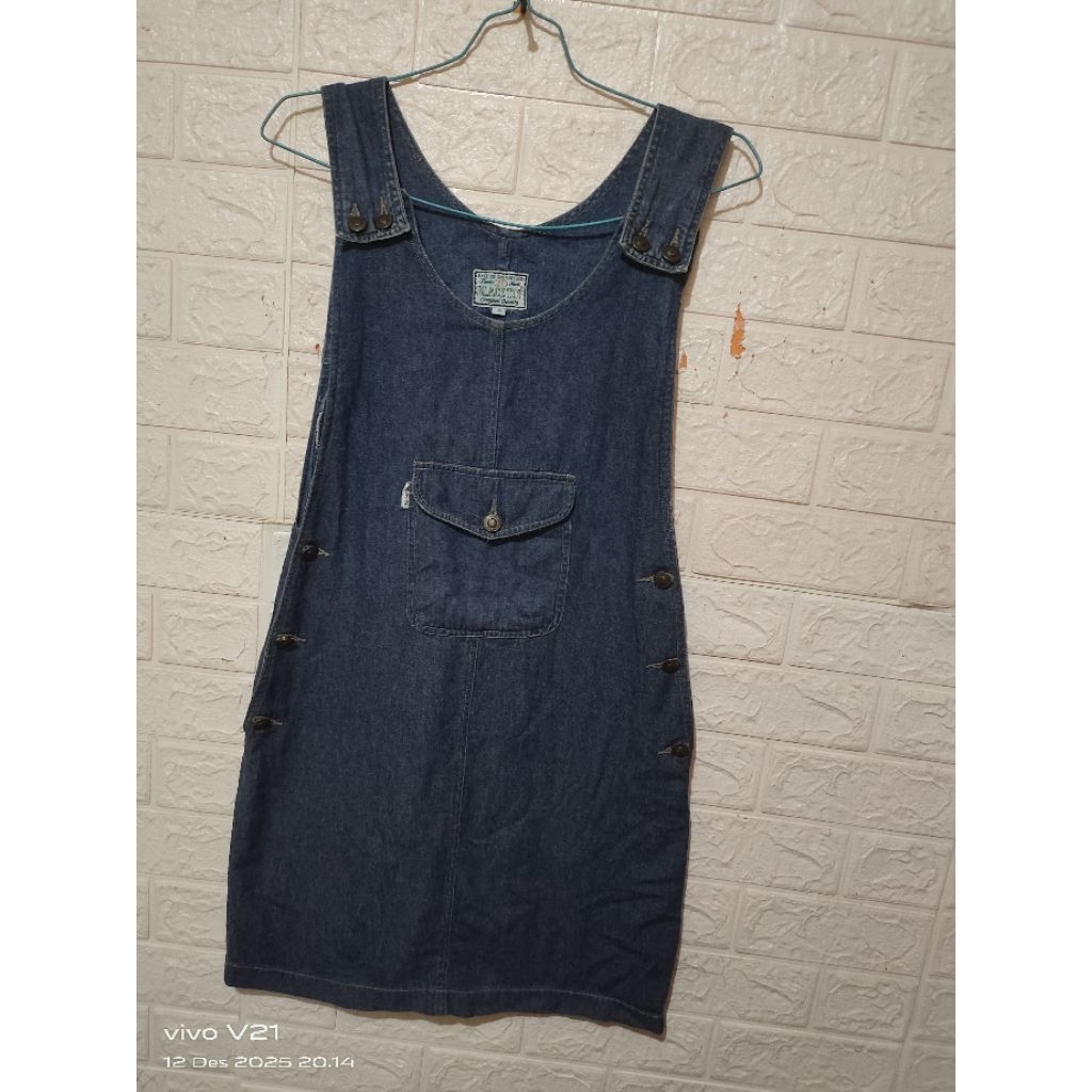 PL Overall Jeans Wanita Tanpa Lengan