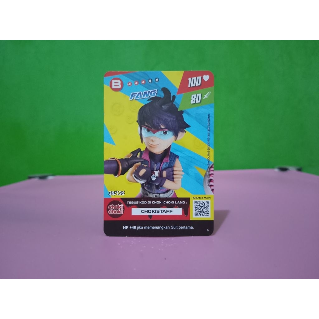 Kartu Monsta Galaxy Card CHOKI-CHOKI x BOBOIBOY - FANG - B Murah Retro Vintage Rare Koleksi Mainan A