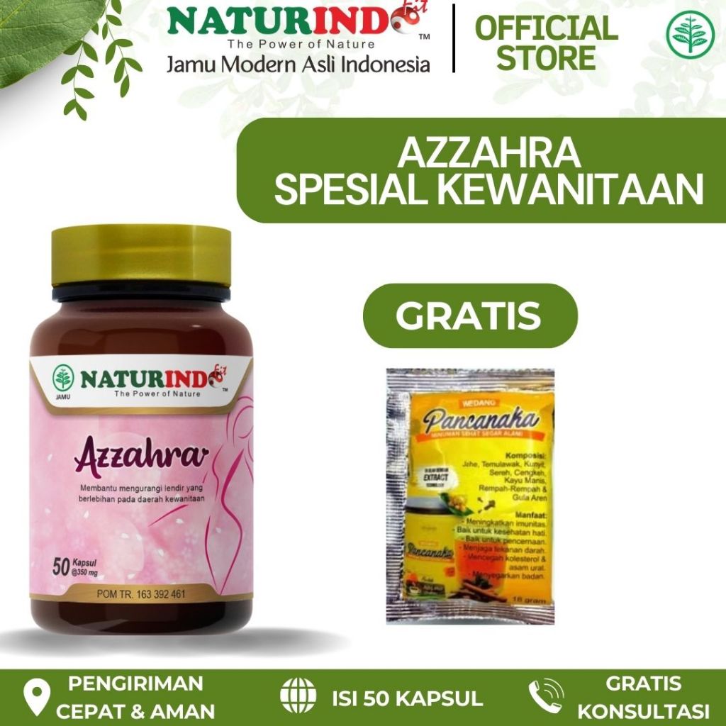 Naturindo Fit Obat Herbal AZZAHRA Solusi Atasi Keputihan Nyeri Haid dan Telat Datang Bulan