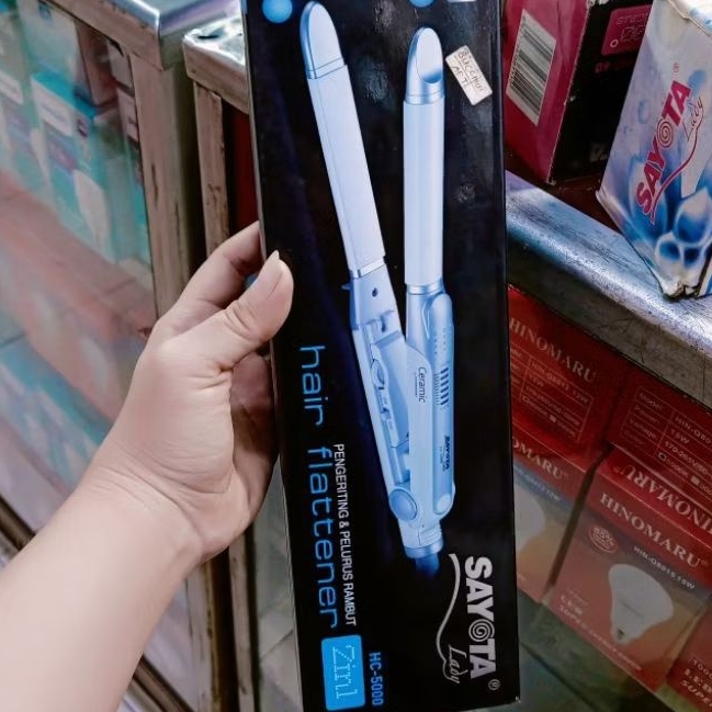 CATOKAN RAMBUT SAYOTA HC-5000 CERAMIC ORIGINAL ASLI SAYOTA 2IN1 PELURUS DAN PENGERITING RAMBUT
