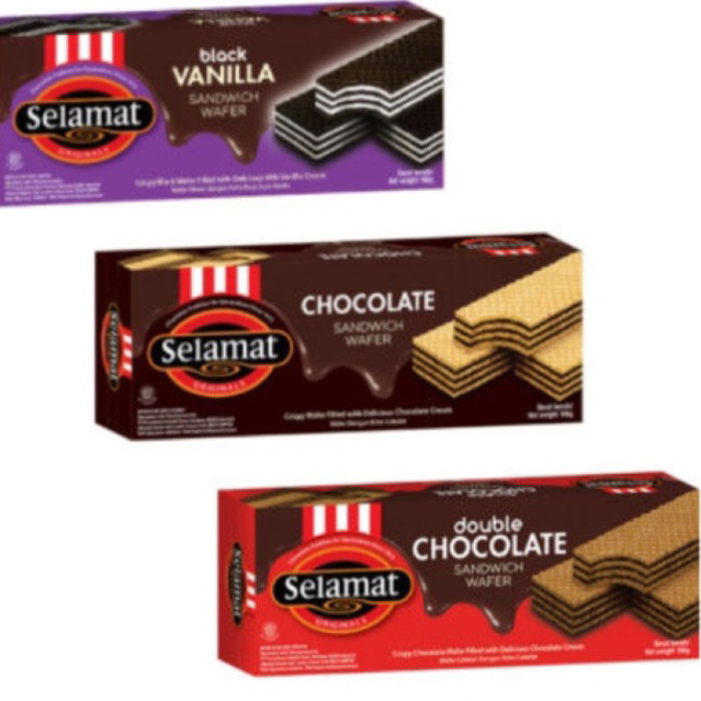 selamat wafer cokelat 145g - selamat chocolate sandwich wafer