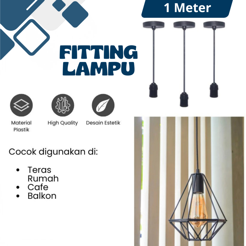 Jual Lampu Gantung Guninco Lampu LED estetik industrial E27 Lampu Hias rumah Minimalis ( LAMPU FITTI