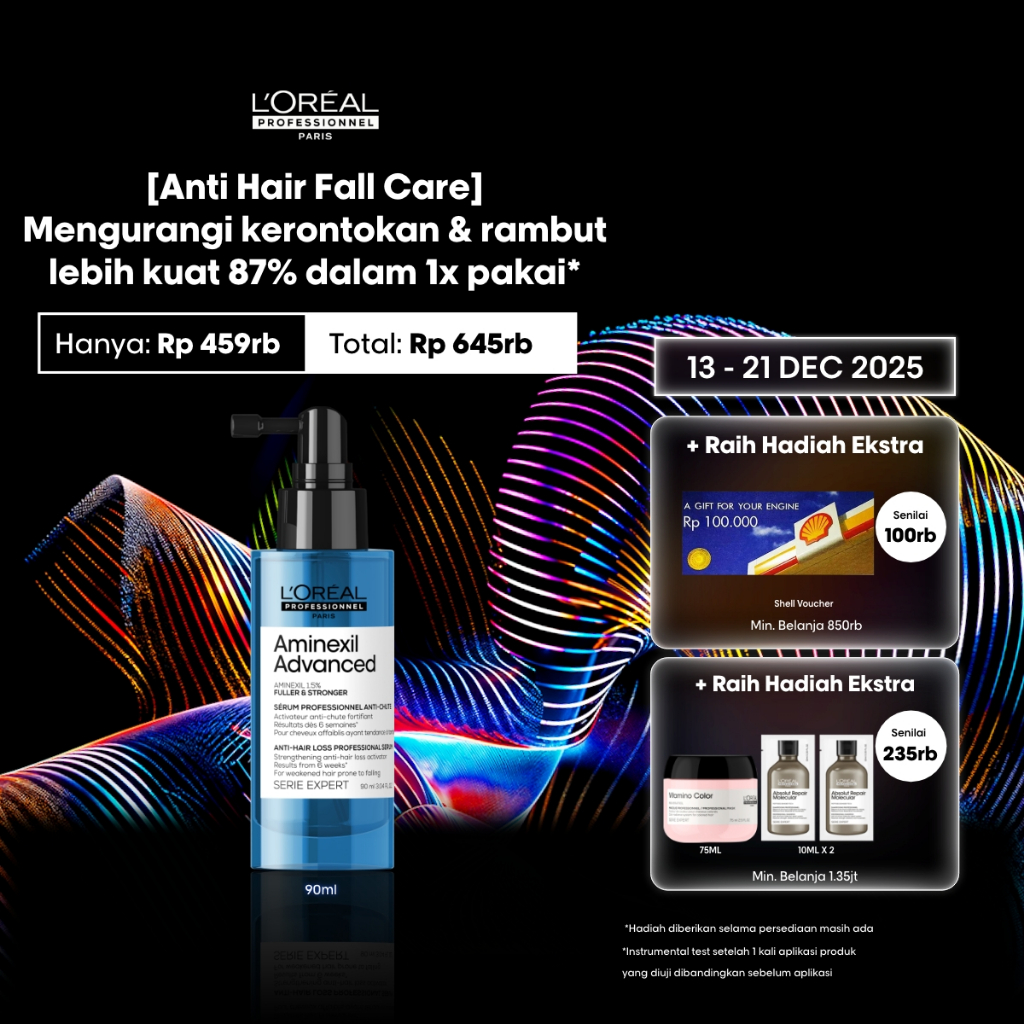 Aminexil Fuller And Stronger Hair Serum 90ml Untuk Rambut Rontok by L'Oreal Professionnel
