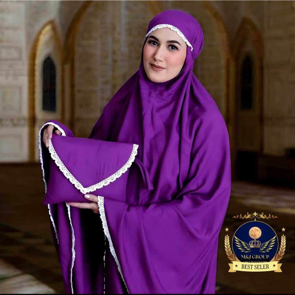 Mukena Polos Renda Dewasa  Traveling Sharla Renda Bali Rayon Premium