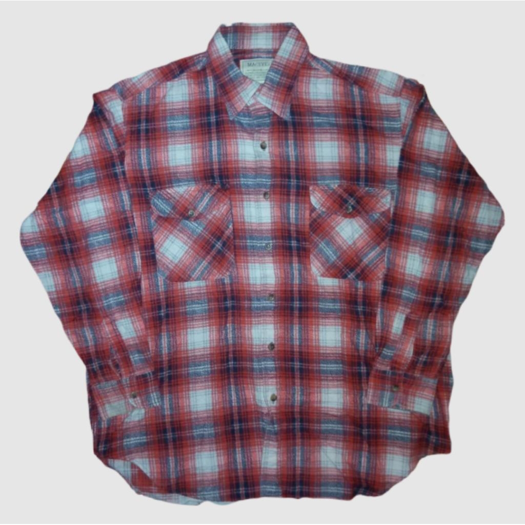 Kemeja Flanel Veterano Long Sleeve Vintage Maceye Brand