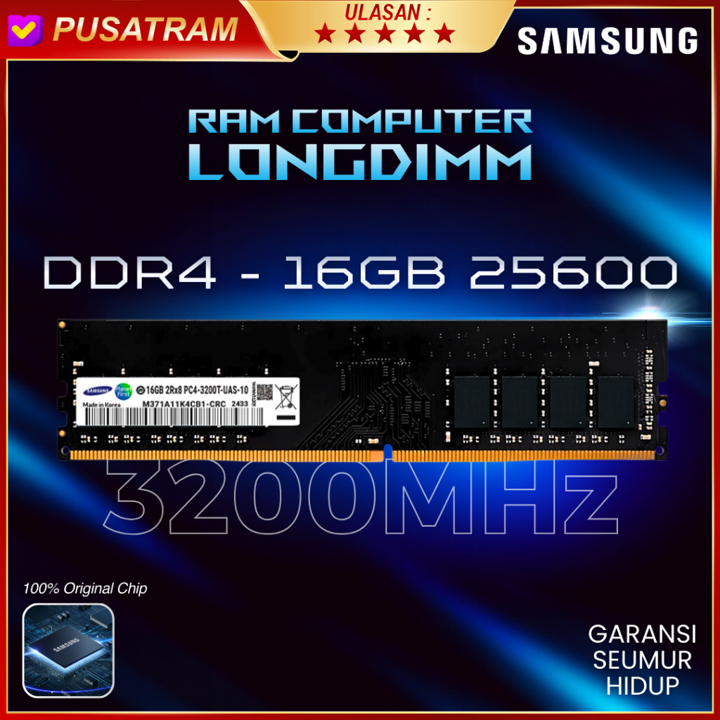 RAM PC SAMSUNG DDR4 16GB 3200 / 25600 MHz ORI RAM DDR4 16GB 3200 MHz RAM PC LONGDIMM DDR4