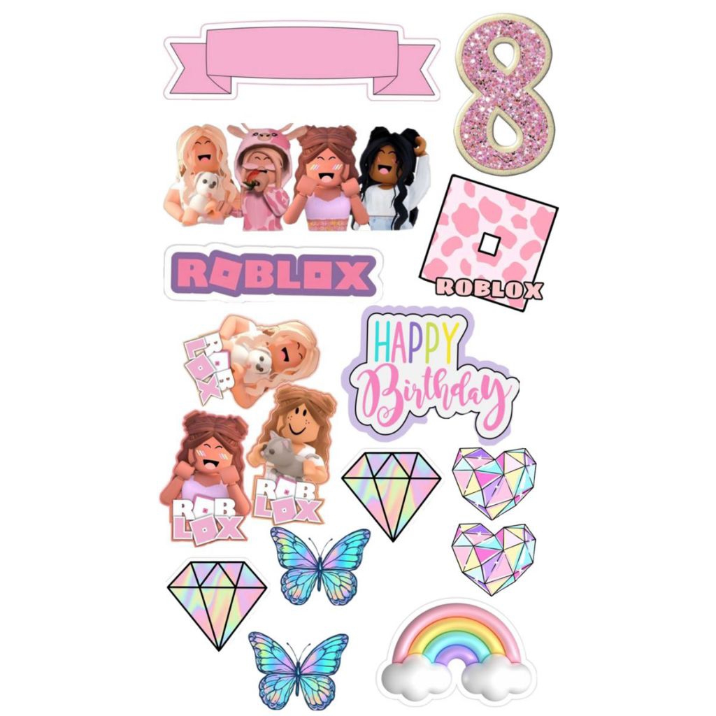 Topper Cake ROBLOX l FREE CUSTOM NAMA/HIASAN l TOPPER CAKE ULTAH TEMA ROBLOX