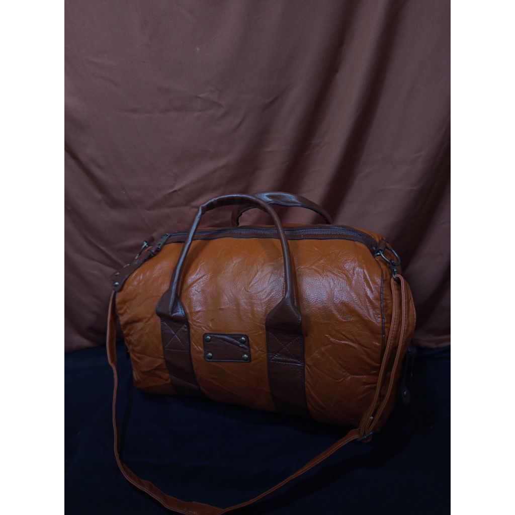 Duffle Bag Travel Bag Kulit Asli second ori