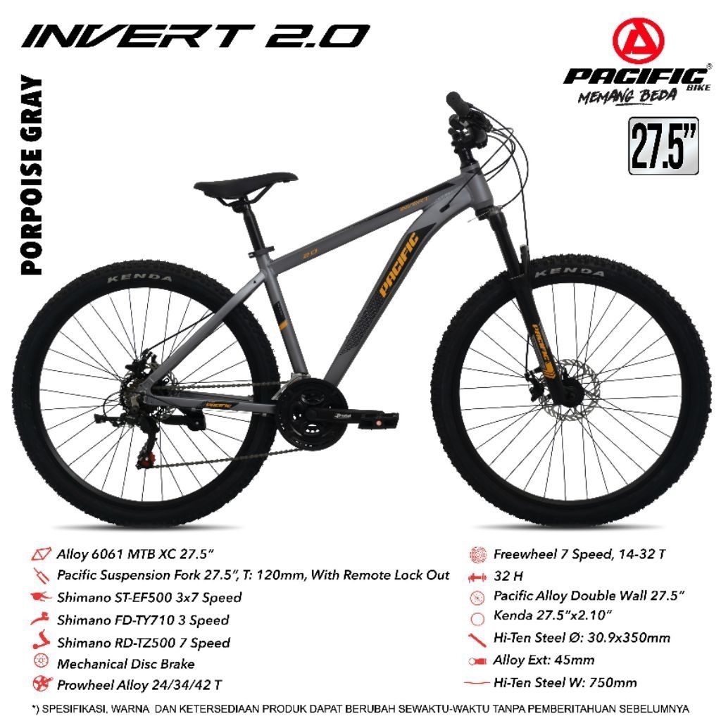 Sepeda Gunung 27.5 Inch Pacific Invert 2.0 Alloy