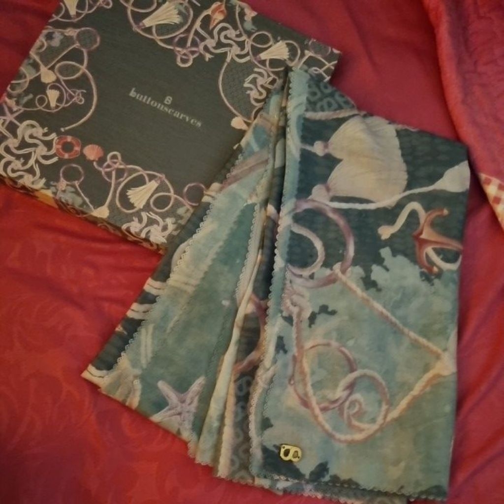 PL Buttonscarves Voal Square The Nautical XL- Clove ( ijaumuda)