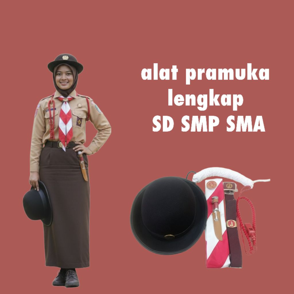 PAKET HEMAT LENGKAP PERALATAN PRAMUKA ANAK SD CEWEK SET ATRIBUT PRAMUKA SD CEWEK