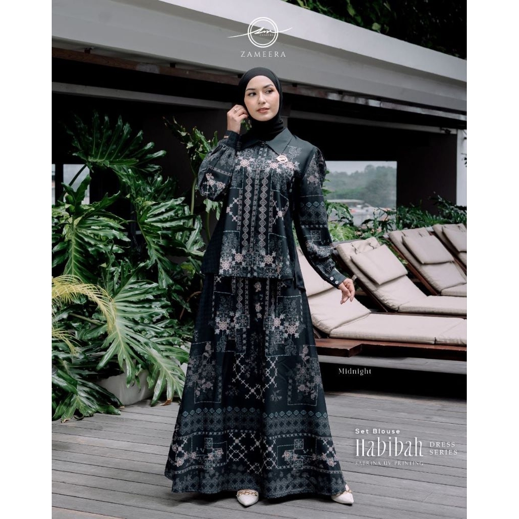 Baju Atas Bawah Zameera Habibah OneSet.
