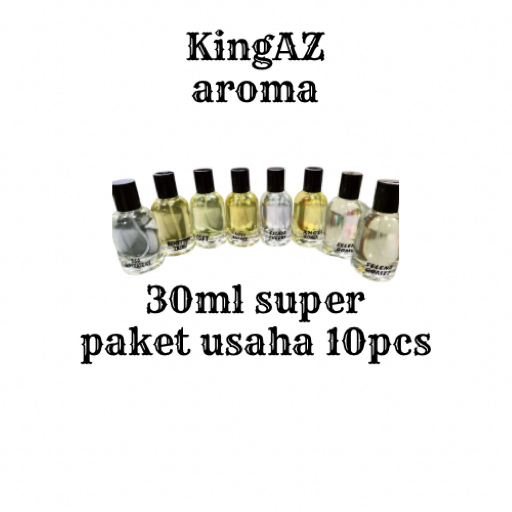 (paket usaha 10pcs) parfum 30ml super tanpa lebel| paket usaha parfum bibit| paket usaha parfum refi
