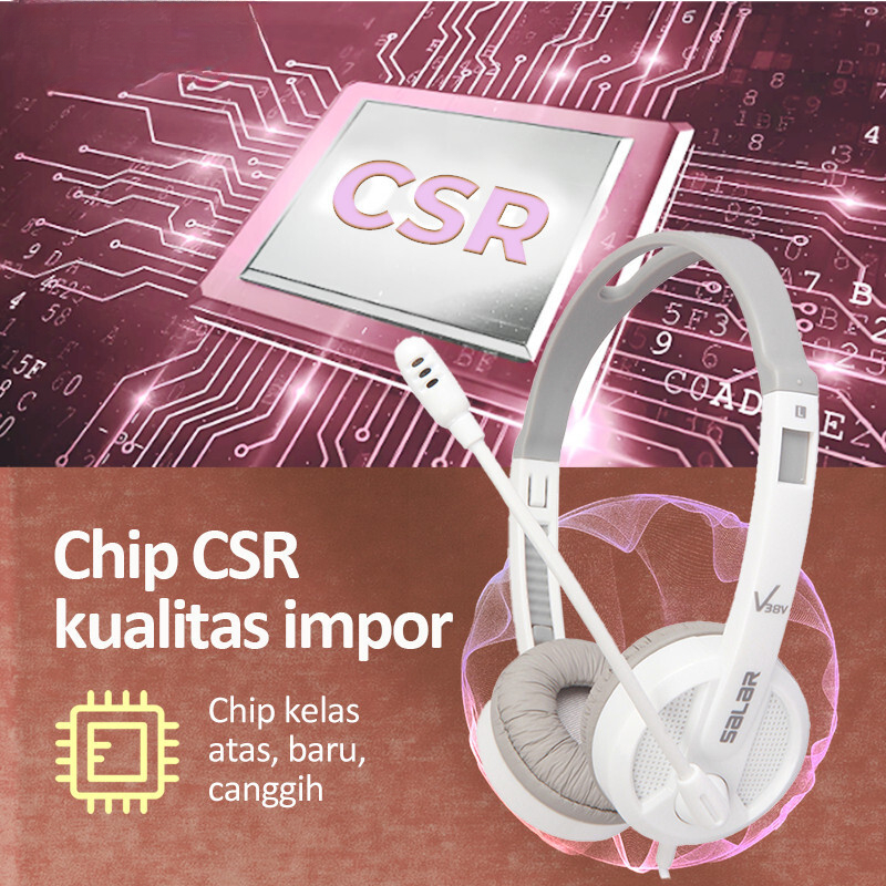 IDEELAB Headset Gaming Suara Sekitar dengan Mikrofon Peredam Kebisingan