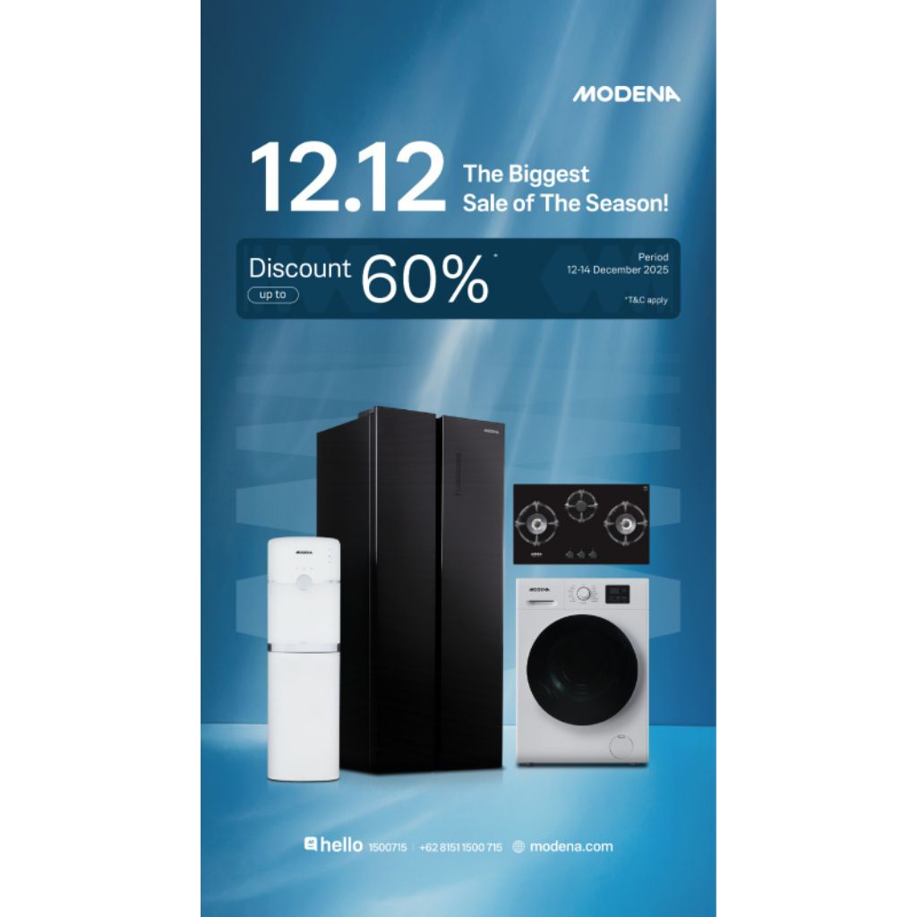 Modena WF 1030 VDWH Mesin Cuci Bukaan Depan 10,5 kg Putih