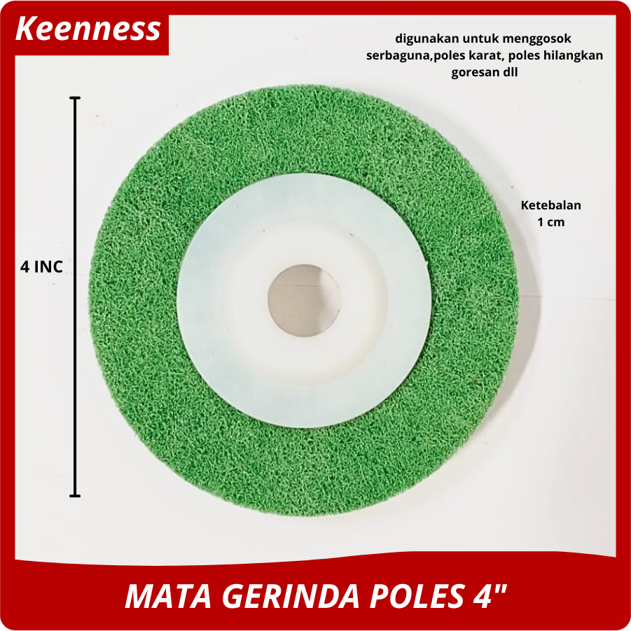 Cakram gerinda woll/mata gerinda poles warna hijau / mata gerinda poles woll