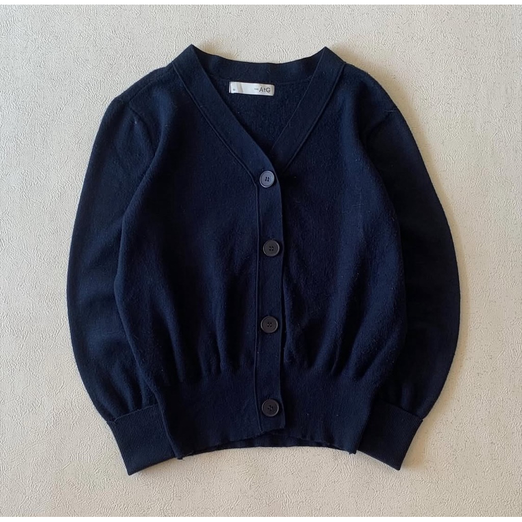 The Atg Dark Blue Cashmere Cardigan