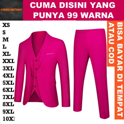 99 WARNA JAS NIKAH UKURAN JUMBO  JAS Blazer Celana Merah Muda Pink Fanta Magenta Fuchsia Dusty Rose 