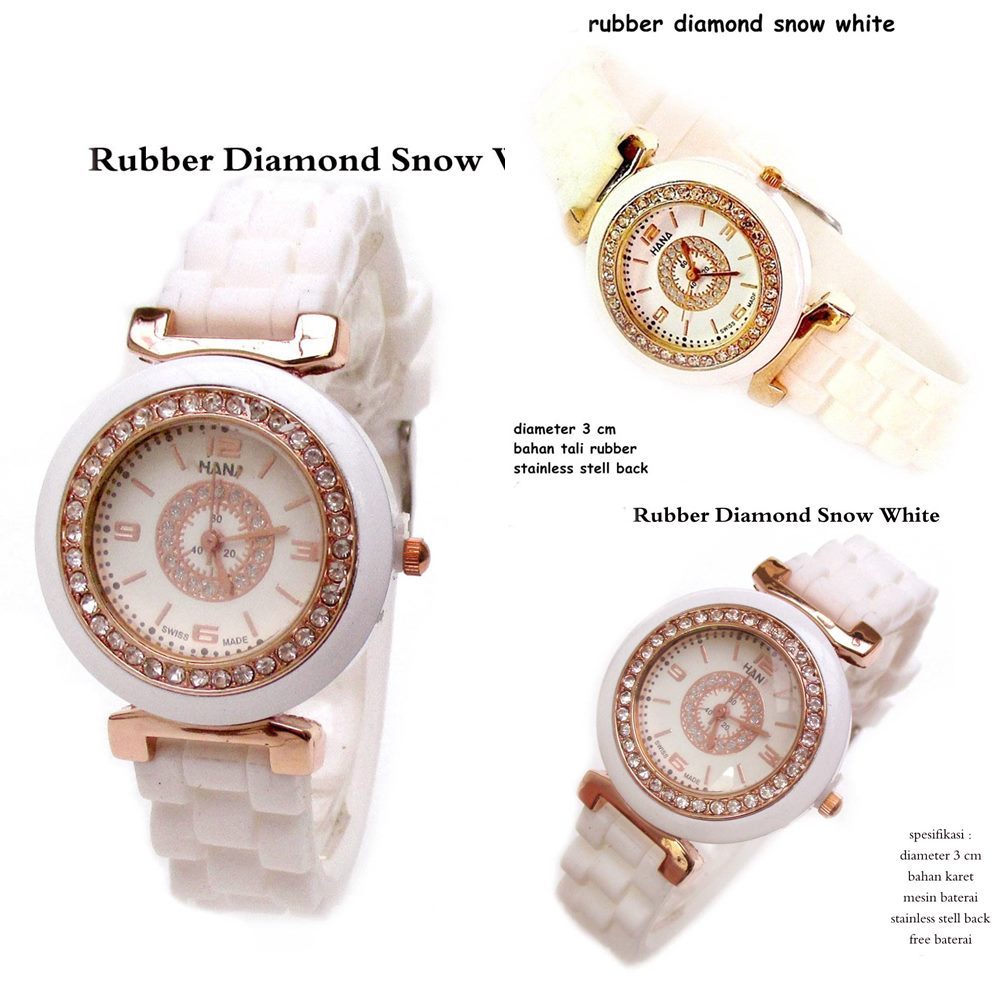 Jam wanita semi keramik chanel flower diamond full set