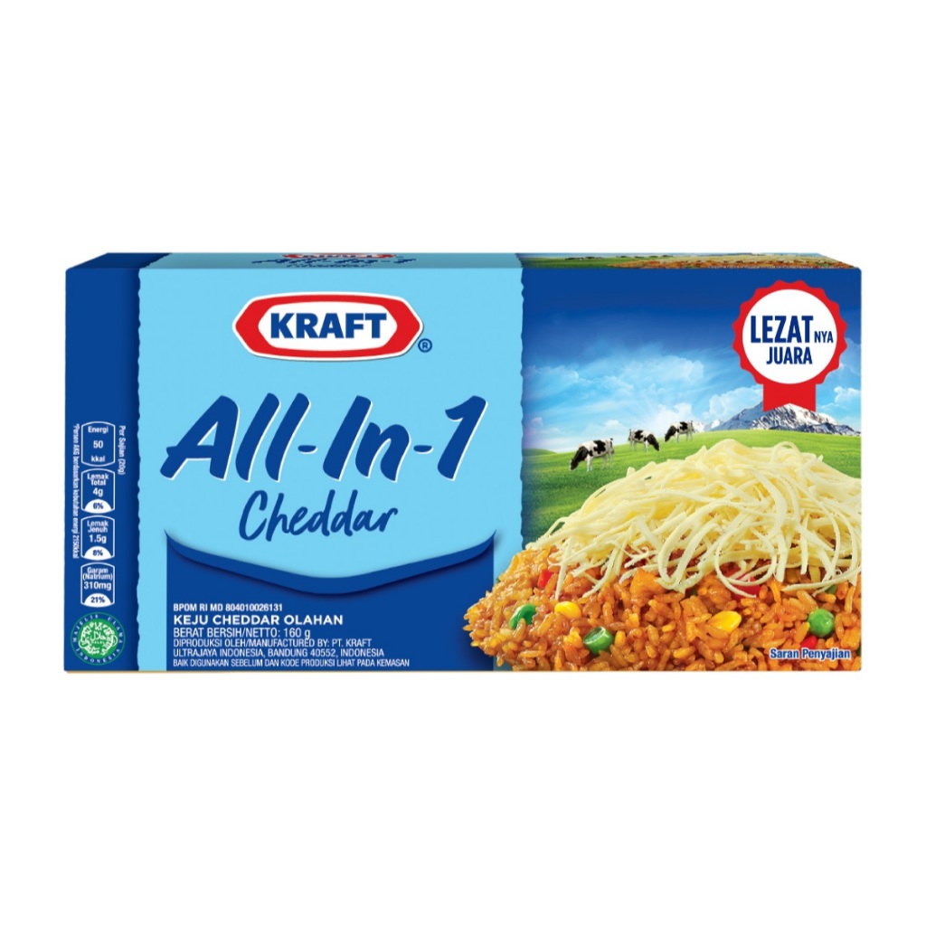 Keju Kraft All In One Cheddar 150gr – Kraft All in 1 165gr