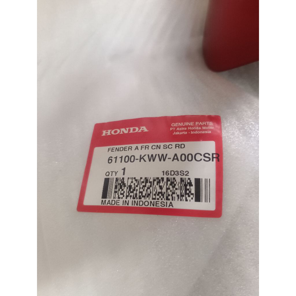 slebor depan honda REVO 100 original ahm kode part 61100-KWW-A00CSR