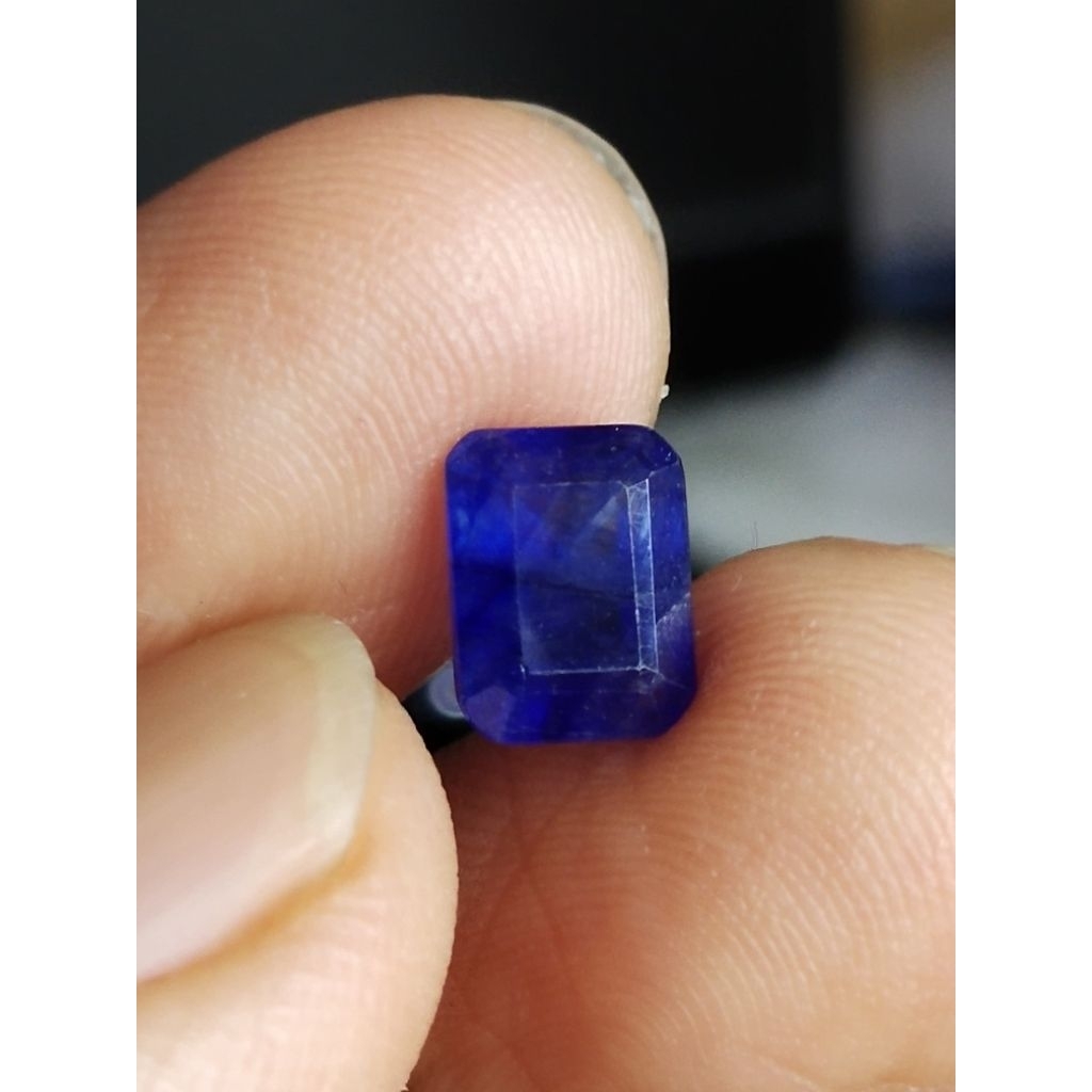 Natural Blue Sapphire 8 x 6 x 4 mm 2.55 Ct Biru Octagon Cutting Kotak Code 2070