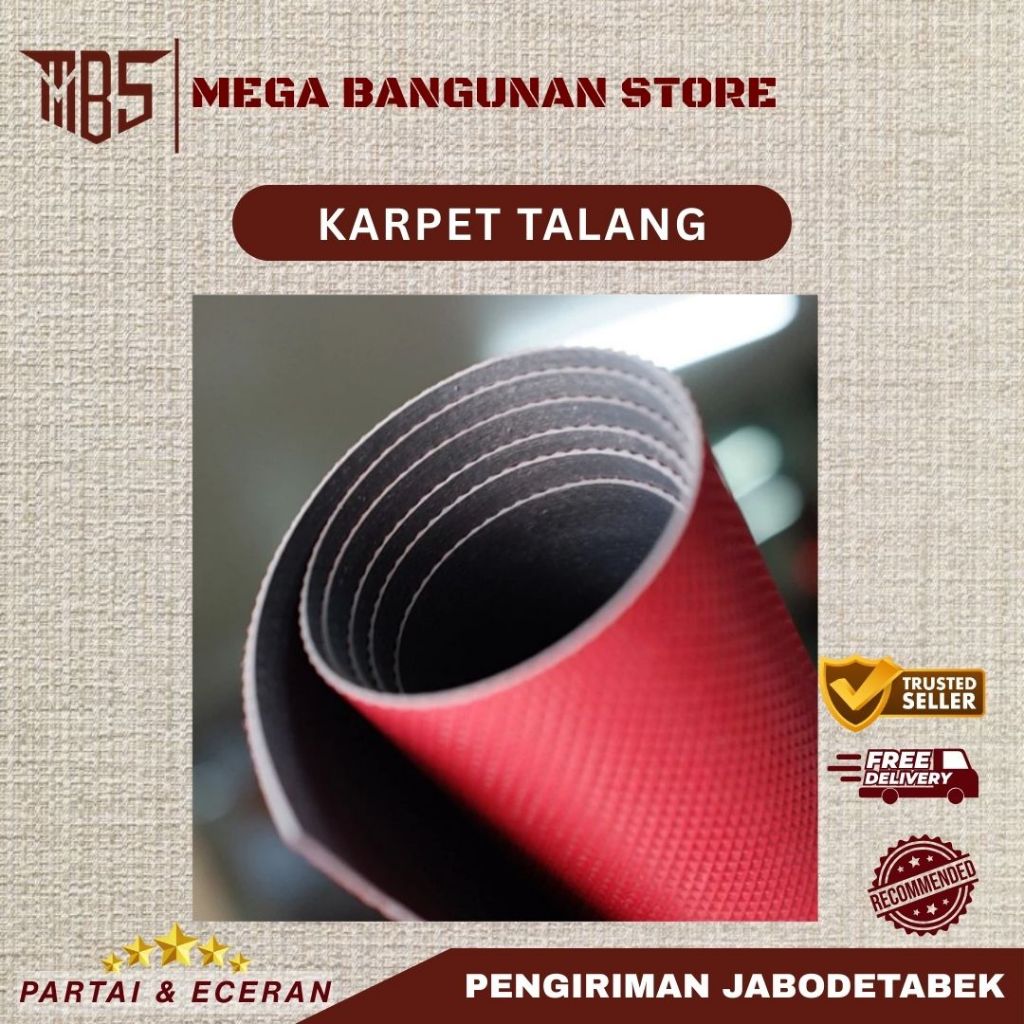 Karpet Talang Air Merah  50cm/90cm/110m Tebal Anti Bocor Alas Atap Rumah | ROLL