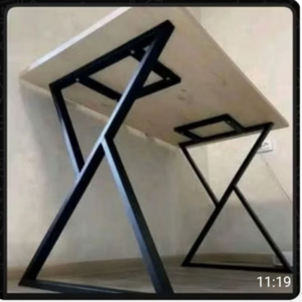 (Dengan Kupingan) kaki meja besi hollow/meja komputer/meja makan/meja belajar/murah/estetik/minimali