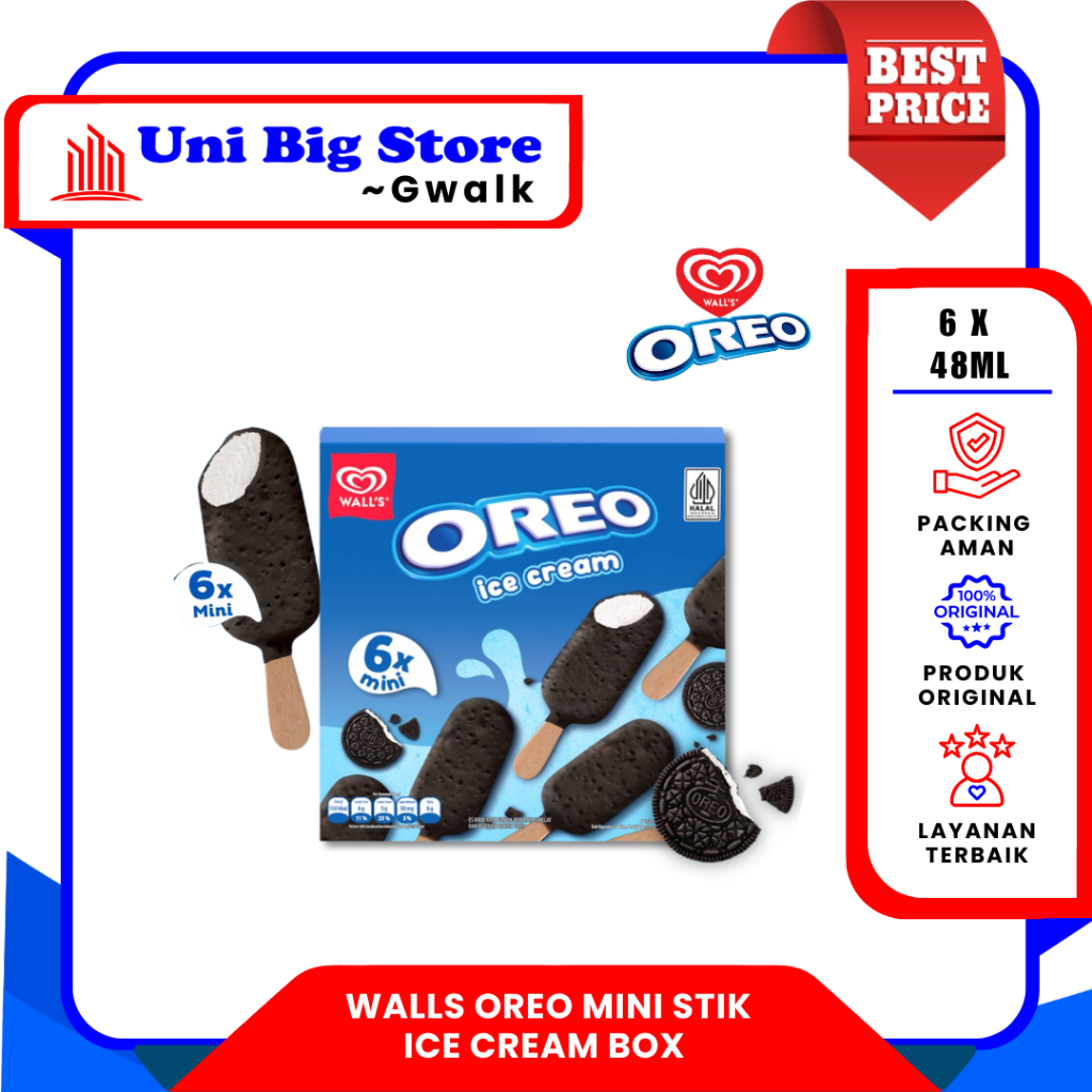 WALLS OREO MINI STIK ICE CREAM BOX ~ (6X48ML)