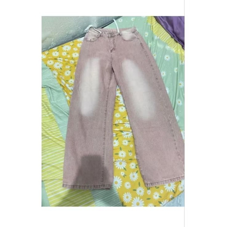 preloved celana baggy jeans pink