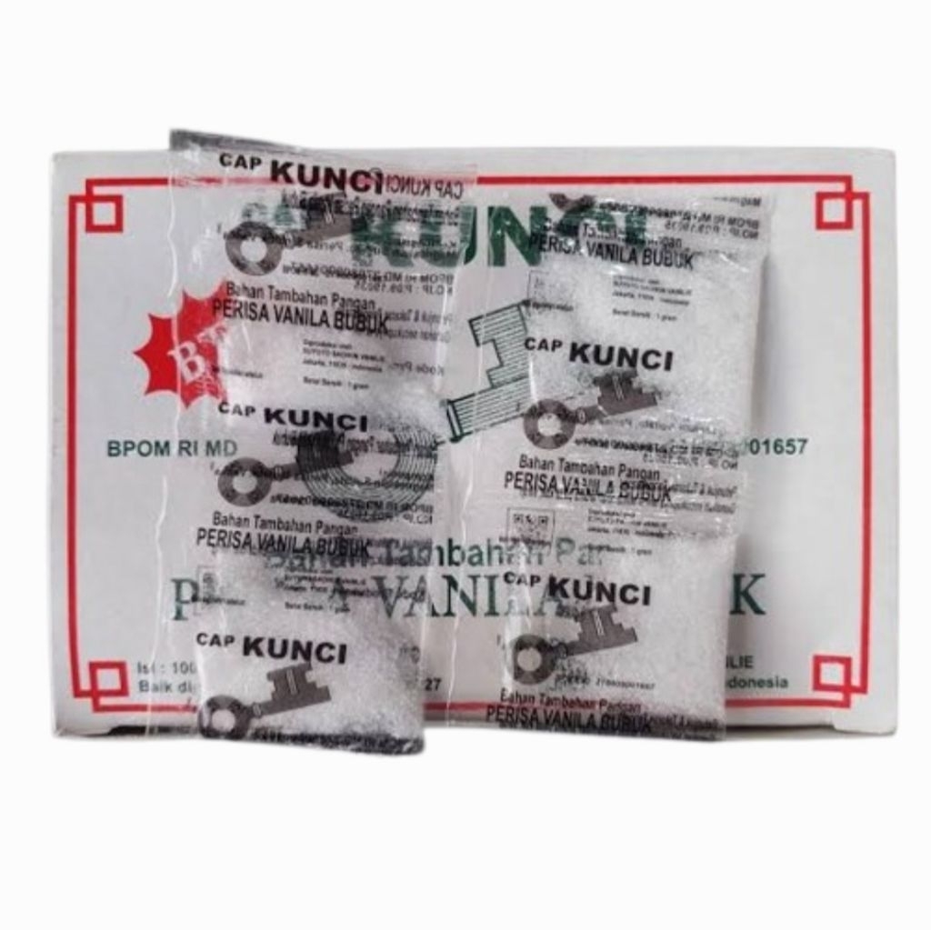 Vanili Perisa Vanila Bubuk cap Kunci 4 pcs x 1 gram