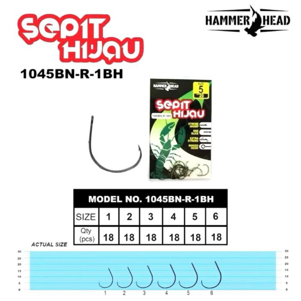 Mata kail sepit hijau / kail udang