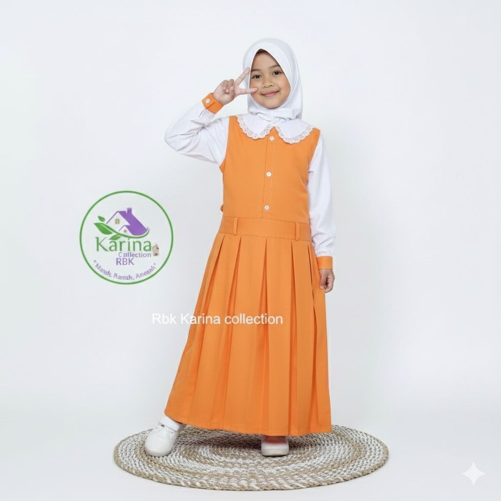 SERAGAM TK NASIONAL WARNA  OREN ORANGE PEREMPUAN DAN LAKI LAKI