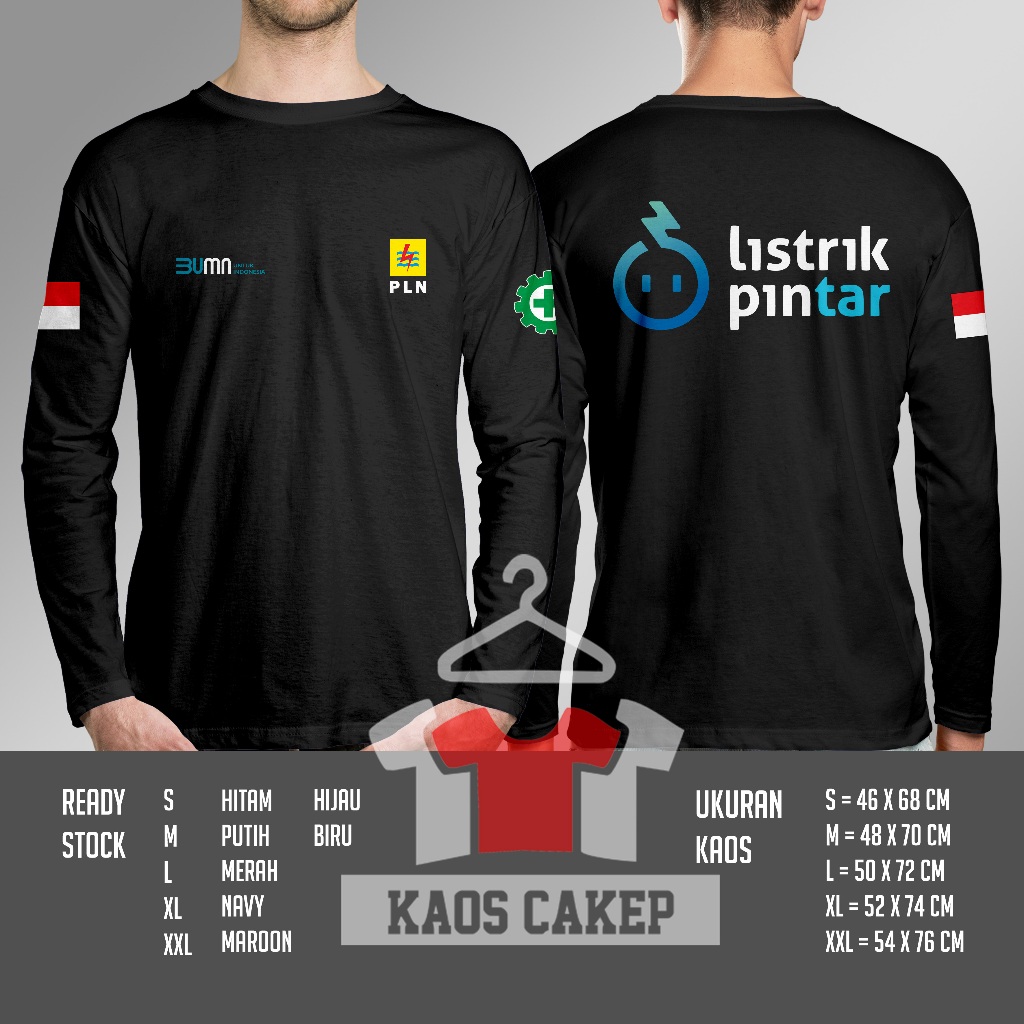 Kaos BUMN PLN Listrik Pintar Lengan Panjang Baju Distro