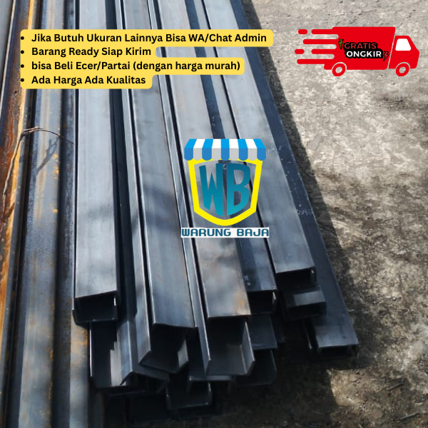 Besi UNP Semua Ukuran - panjang 6 meter - warung baja - unp - kanal u -