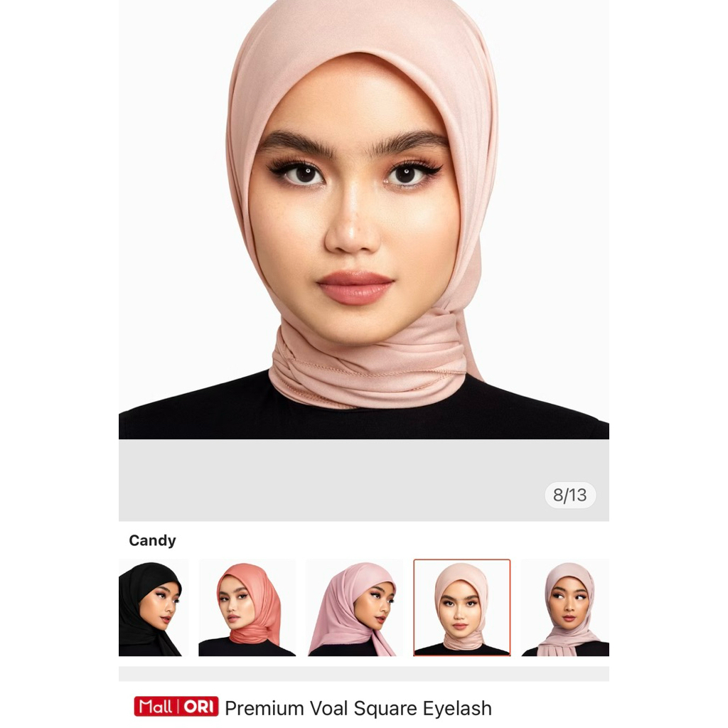 Preloved Lafiye Scarves Premium Voal Square Eyelash