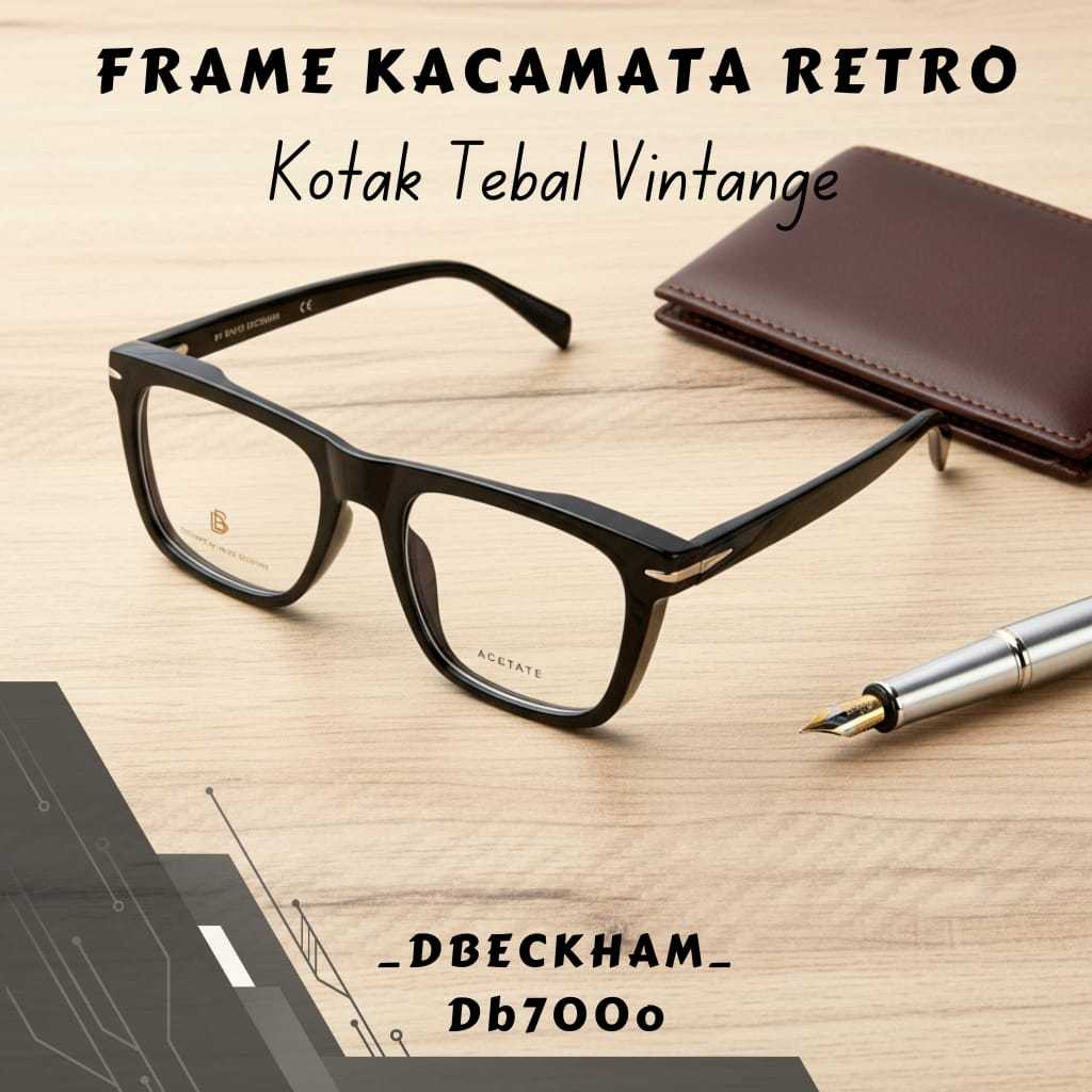 Kacamata Baca Dan Jalan Progresif Photocromic Pria Frame Retro Tebal Kaca Mata Plus Blueray Optik