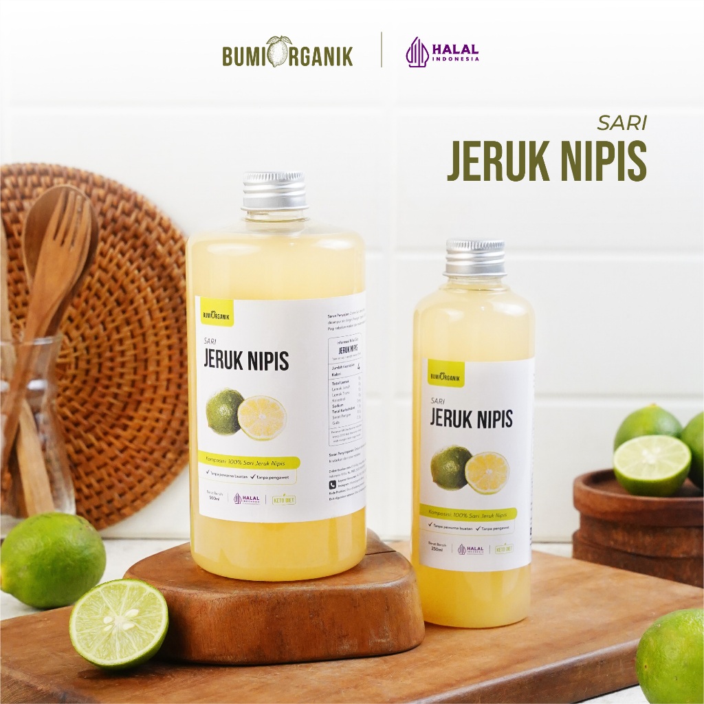 SARI JERUK NIPIS MURNI ASLI 100% 250ML 500ML BUMI ORGANIK / JERUK PERAS / JERUK NIPIS PERAS MURNI / 