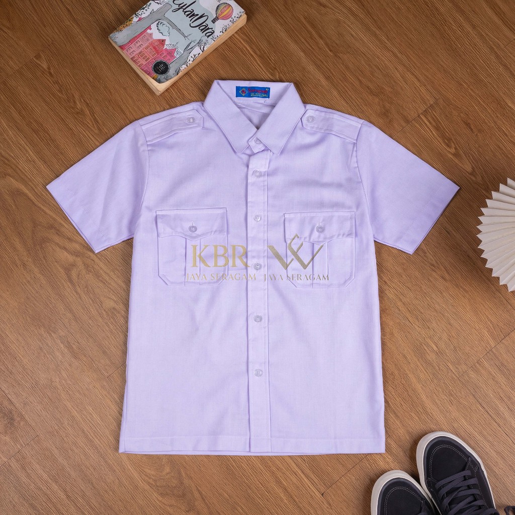 Baju PMR/PDL/PDH Putih Pendek Merek Seragam KBR jaya seragam