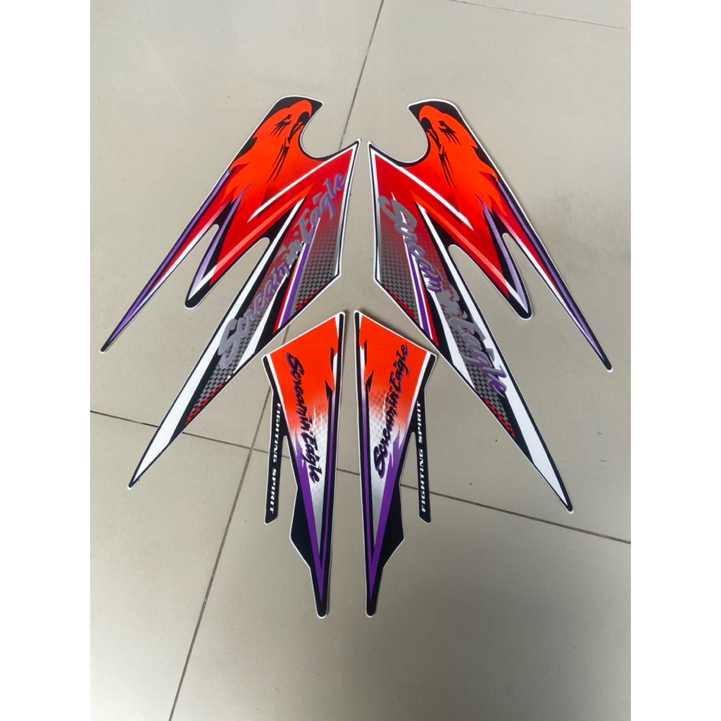 STRIPING RX KING VARIASI ELANG MERAH HIJAU BIRU